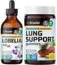 BIO KRAUTER Lobelia Tincture 4 Fl. Oz. & Lung Detox 60 Gummies (英语).