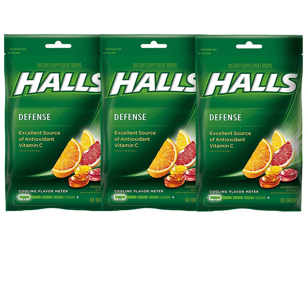 Halls Defense Vitamin C 各种柑橘 -- -- 30厘米,3包