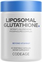 编码 Liposomal Gluutathione 补充剂 - 纯减少Setria L-Glutathione, Liposomal 交付,磷脂复合剂 - 封装 Glutotione 粉末药 - Vegan,非GMO - 60 Capsules