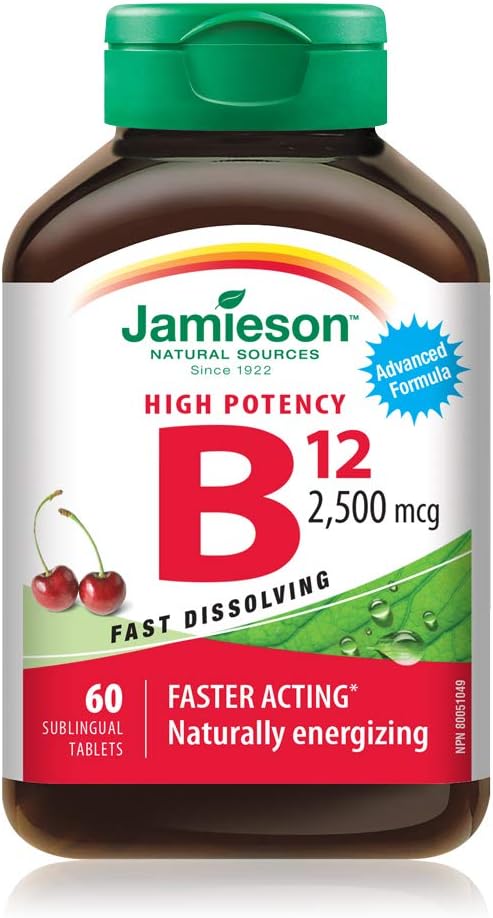 Jamieson维生素B12,2,500 mcg(METHYLCOBALAMIN),60个亚语板块