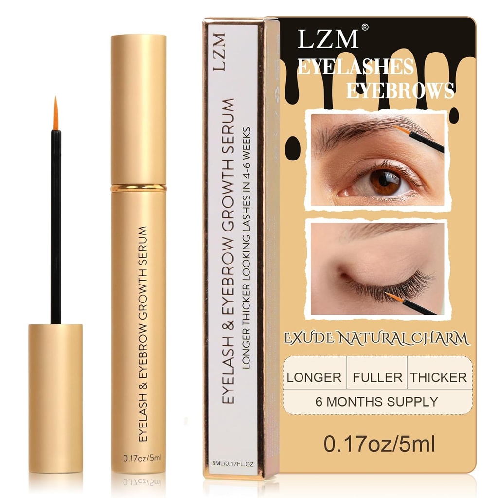 LZM 眼球生长和毛细、眼球增强剂、长、富勒和Thicker Lashes高级公式,1 Fl Oz