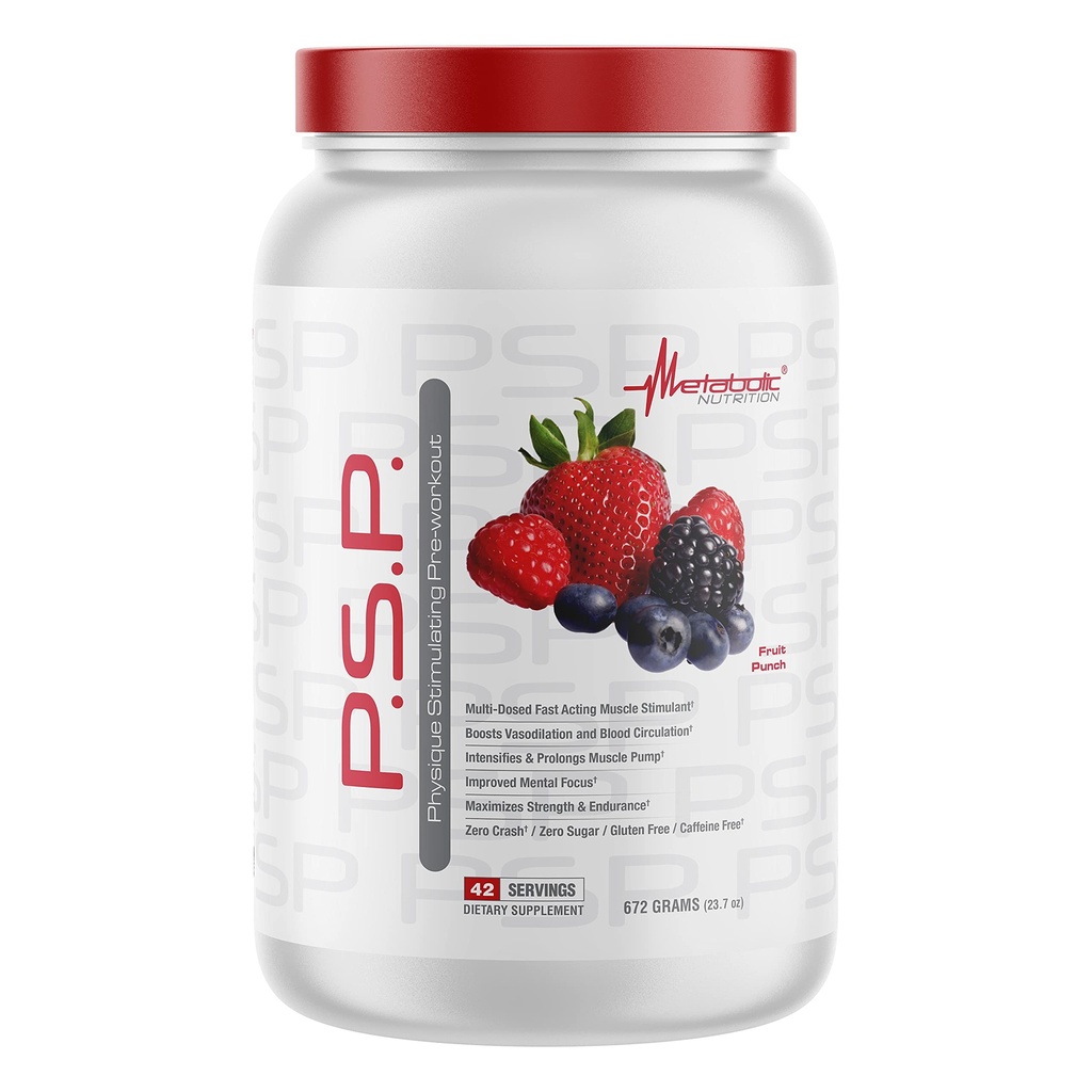 代谢营养 P. S. P. P. P. P. P. P. P. P. P. P. P. P. P. Physique Physique Preworking PreWorkout 672g 零糖咖啡因免费(Fruit Punch)