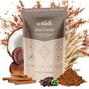 A Dash Zen Cacao Latte, 巧克力蘑菇咖啡替代剂, Ashwagandha, & 肉桂根提取剂, 蘑菇热可可, 无咖啡因(20种服务)