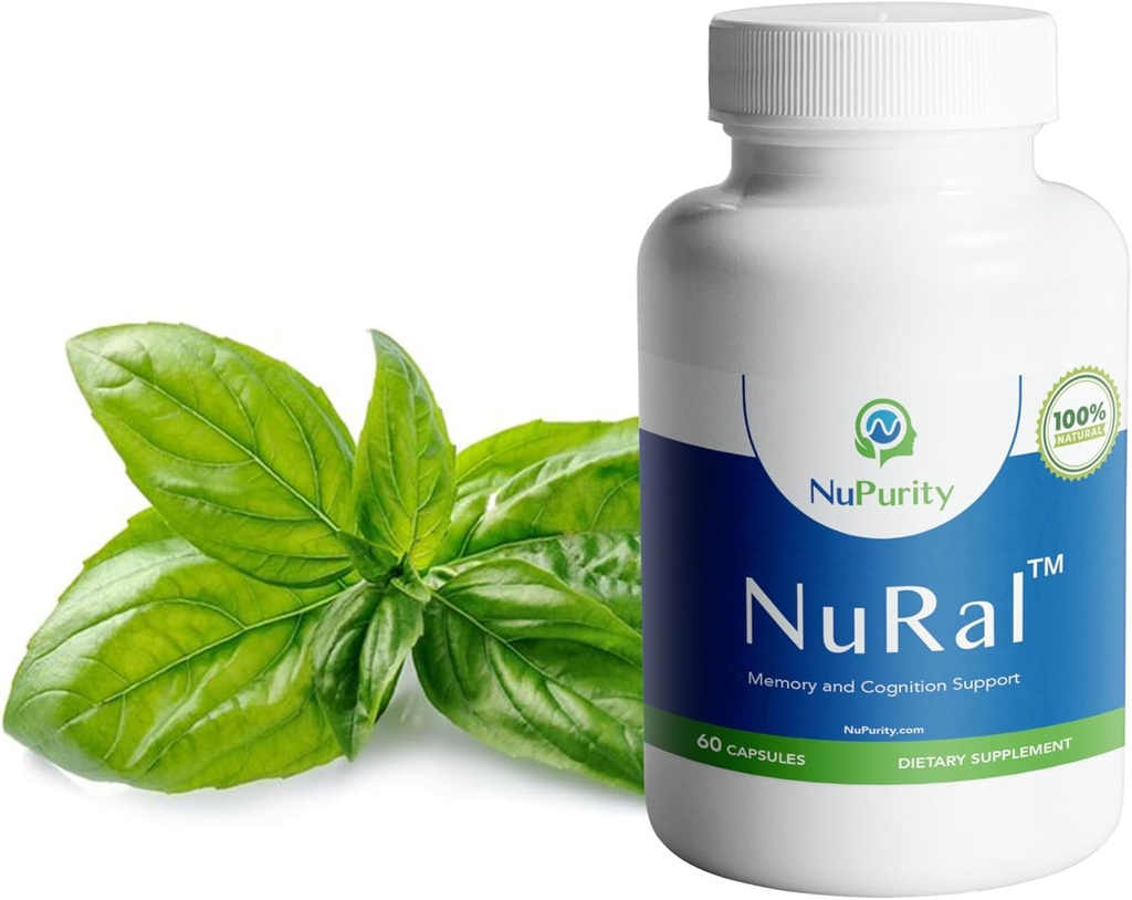 NuRalTM 自然大脑补充 布尔斯特记忆、焦点和脑力 有机圣人提取、圣巴西尔、Bacopa Monnieri、临床证明的结果