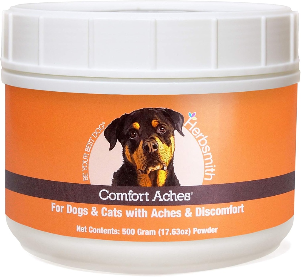Herbsmith Comfort Aches – 对狗+猫的草药止痛药 – 对小Aches + 疼痛药 – 对炎药的补充药 – 500g Powder