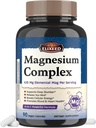 Chelated Magnesium Complex Supplement 960mg per service, 10种形式, 镁甘油酸盐, Citrate, Malate, Taulate & More, 支持睡眠和能源, 高吸收, 90 Vegan 盖