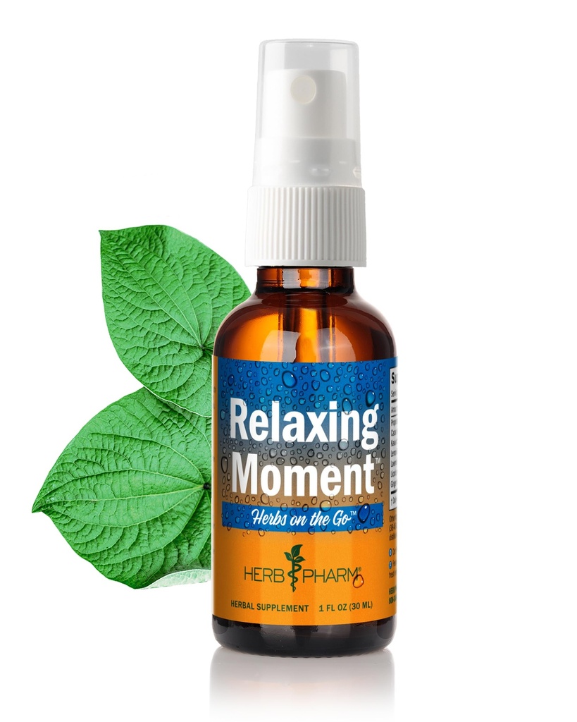Herb Pharm Herbs on the Go: Relax MomentTM Kava Kava Supplementable Spray – 成人的放松补充 – 与诺贝尔卡瓦,卡考,柠檬鲍姆,拉芬德,Licorice & Ginger, 1 oz*