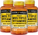 MASON NATURAL 每日多种维生素和矿物 -- -- 24种基本维生素和矿物,全部为一种多维生素,支持总体健康,60种药片(3包)