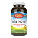 Carlson - Solar D Gems,维生素D3和Omega-3补编,2000年 IU(50 mcg)维生素D3,115 mg Omega-3s EPA和DHA补编,Wild Caught,可持续来源,柠檬,360软胶