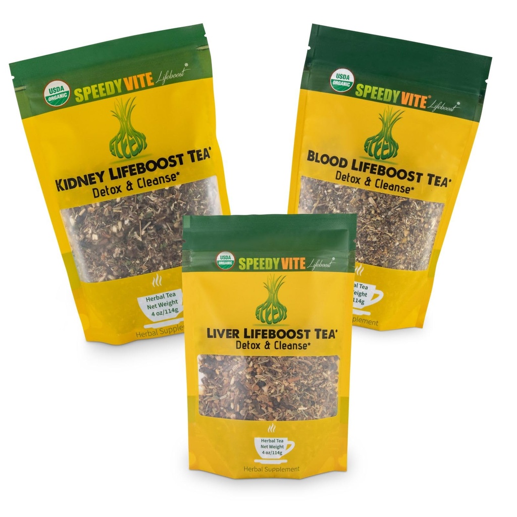 速效茶 Totox & Cleanse Combo:血液清洁茶 4oz + Kedney Bladder Tea 4oz + Liver Detox Tea 4oz 天然草药补充剂