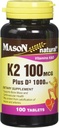 梅森天然维生素K2 100 mcg + D3 1000 IU 平板电脑每瓶100个计数3个共300个平板电脑