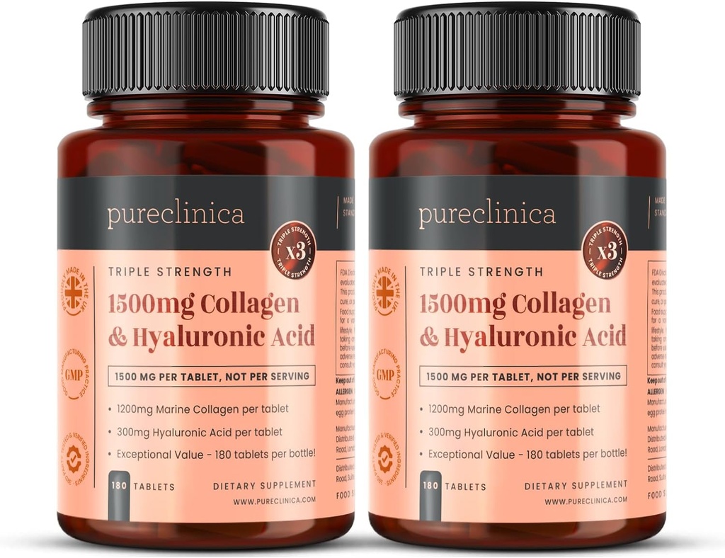纯丙烯酸(UltraColl Collagen & Hyaluronic Acid 1500mg x 360 片(2瓶180)) - 1年供应