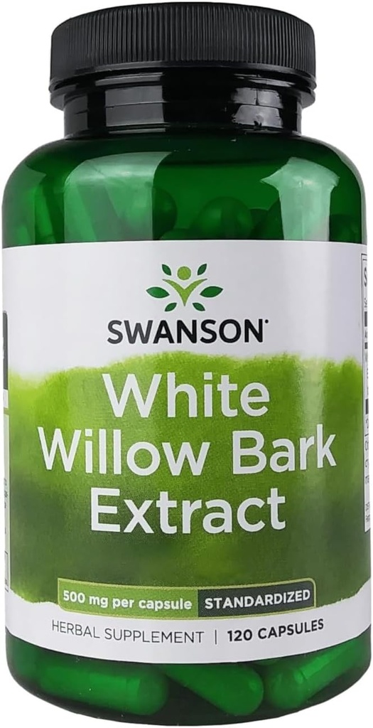 Swanson White Willow Bark 提取 - 推广联合支持和肌肉救济 - 标准化到15% Salicin - 无胃刺激的自然补充 - (120卡普尔,每加500毫克)