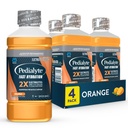 Pedialyte快水解 电解溶液 橙色 水解饮料 33.8 Fl Oz (Pack of 4)
