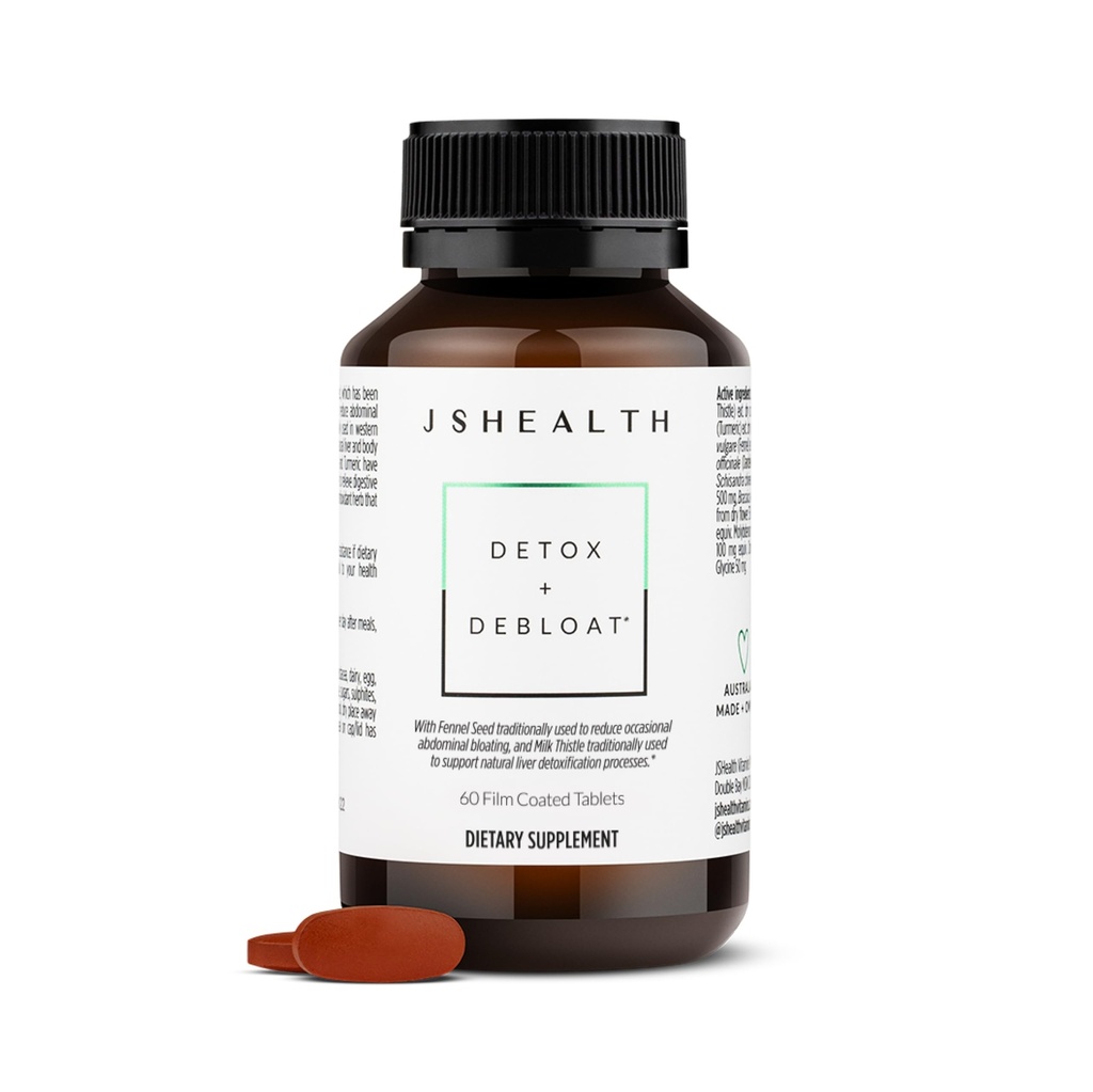 JSHE健康维生素解毒剂和Debloat Liver健康药方 + 肝脏解毒药方 + 与牛奶硝酸盐,Turmeric,Fennel → 肝脏清洁剂补充剂(60块)