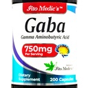 FITO MEDIC'S Lab- GABA, 750 mg per Serving, 200 Capsules, GABA Supplements, Ultra high Absorption - Amino acids - GABA Powder - butyric Acid s.