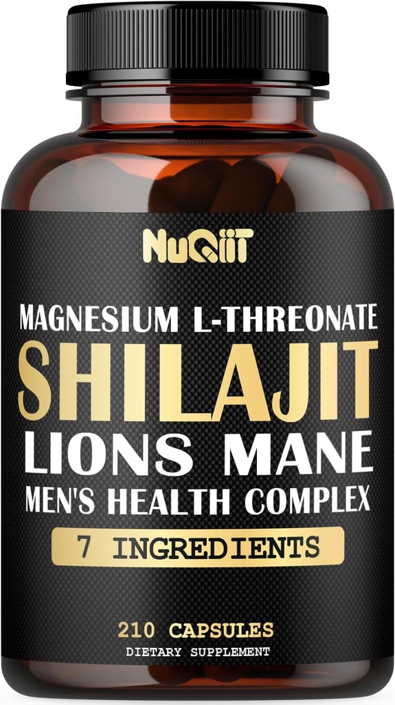 与狮子 Mane、Shilajit Capsules 和 Male 健康复合体(Ashwagandha、Maca Root & More - 210 Capsules)的镁