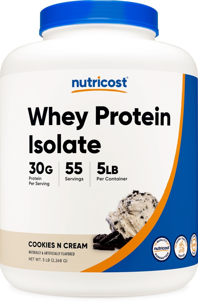 营养成本 Whey 蛋白质隔离剂(Cookies N Cream) 5LBS