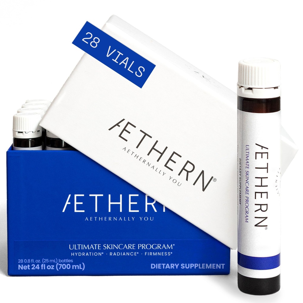 Liquid Skin Care Supplement with Collagen + Hyaluronic Acid. Ready-to-Drink. Clinically Proven for Glowing, Hydrated, and Firm Derma. UV Protection. 28 Servings. Ultimate Skincare Program