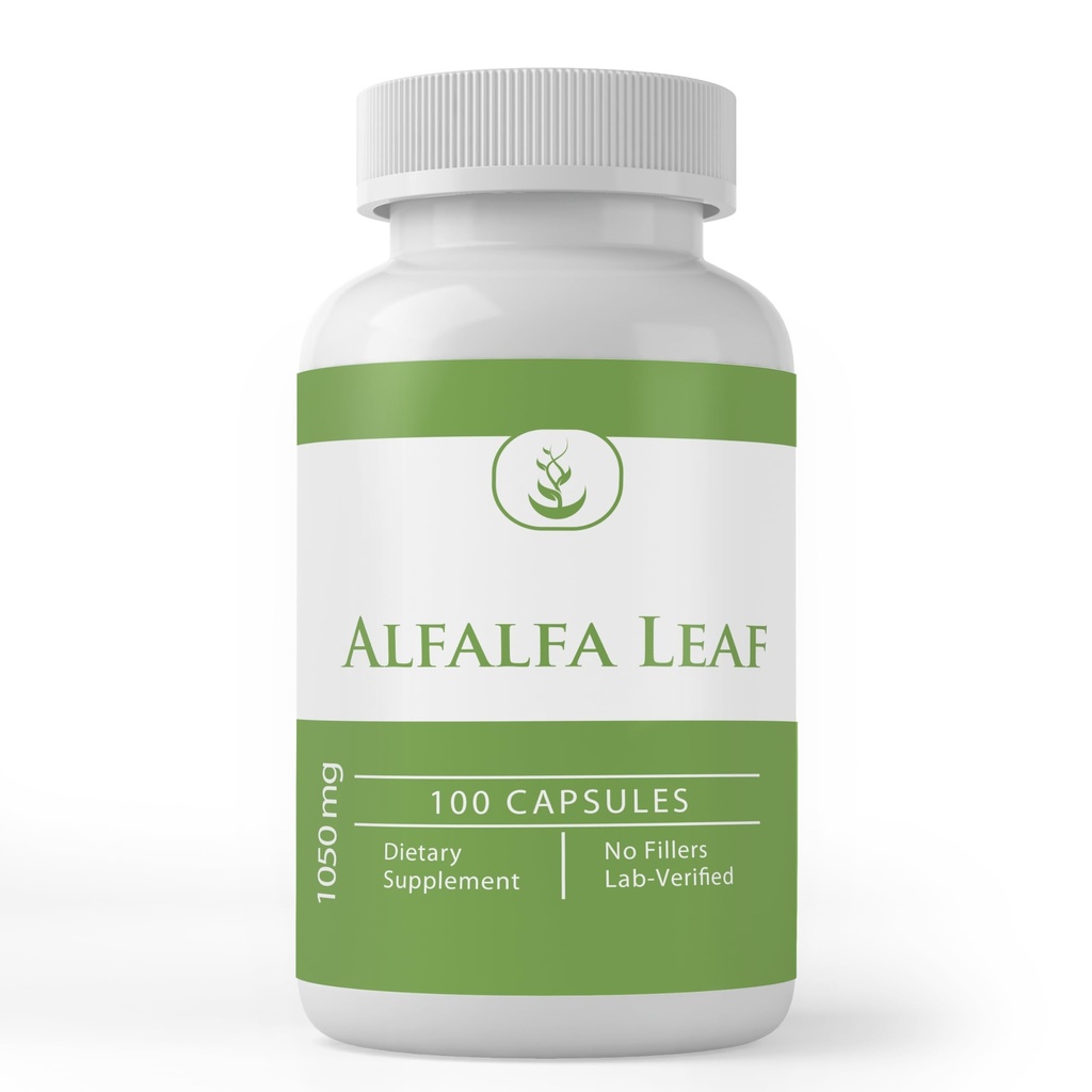 纯原始成份 Alfalfa Leaf, (100 Capsules) 永远纯, 无添加剂或填充器, 实验室验证