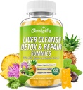Liver Cleanse Detox & Referge Gummys with Milk Thetle 3000mg,24-in-1 Liver 健康补编 Dandelion, Artichoke, 糖自由利弗 Detox Gummys, Pineapple Flavor - 60 Count