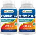 成人最佳维生素b6,200mg,120平板(120个计数(包2))