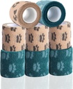 Self Adhesive Bandage Wrap - Vet Wrap for Dogs No Chew - Medical Cohesive Bandage Wrap for Wound Care, Paw Care, First Aid, Vet Tape for Pet Birds Cat Horses (2 Inch, 8 Rolls, 8 Colors)