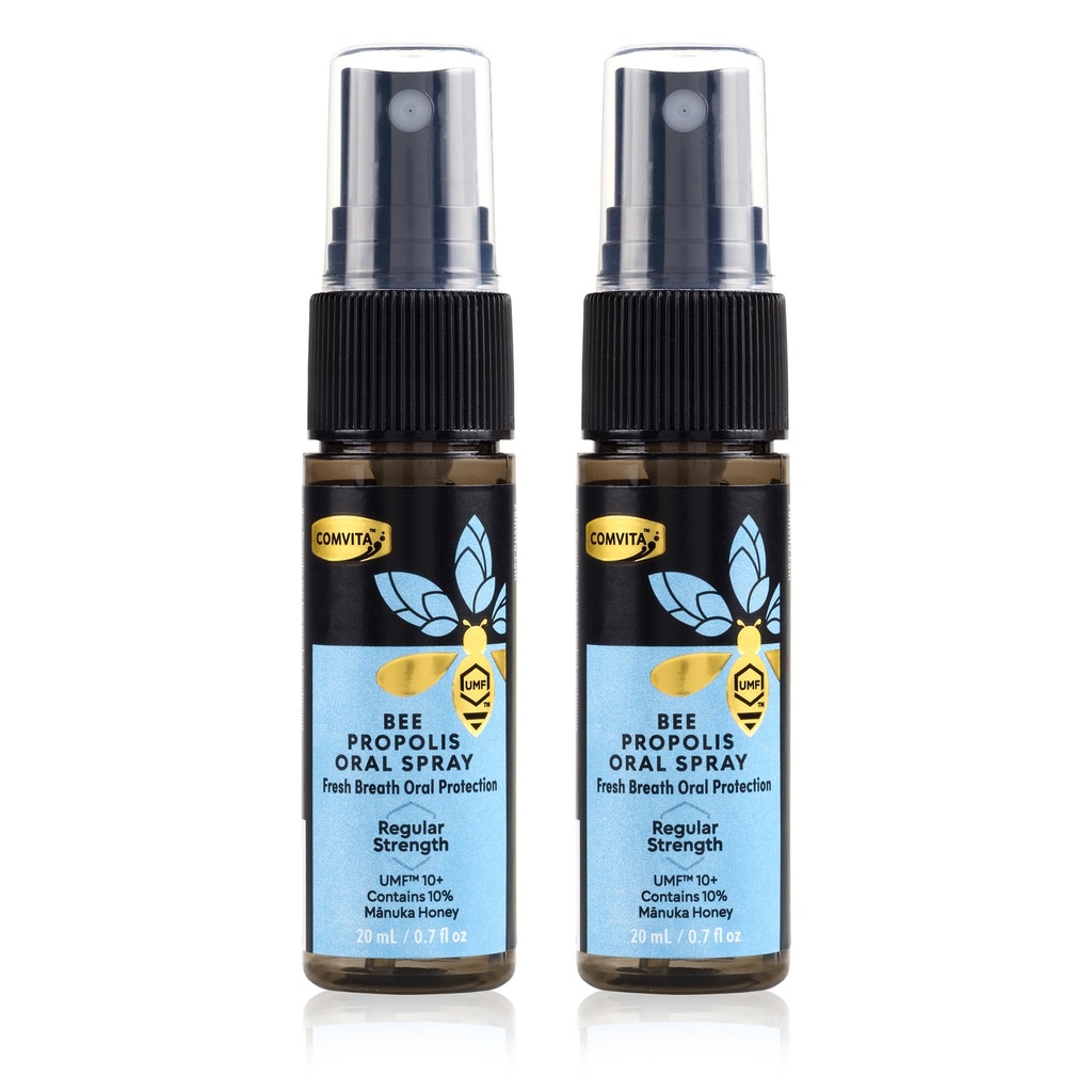 Comvita Bee Propolis Throat Spray - 天然免疫支持,与新西兰UMF 10+ Manuka Honey,抗氧化剂,饮食补充 - 0.7 fl oz,包装 2