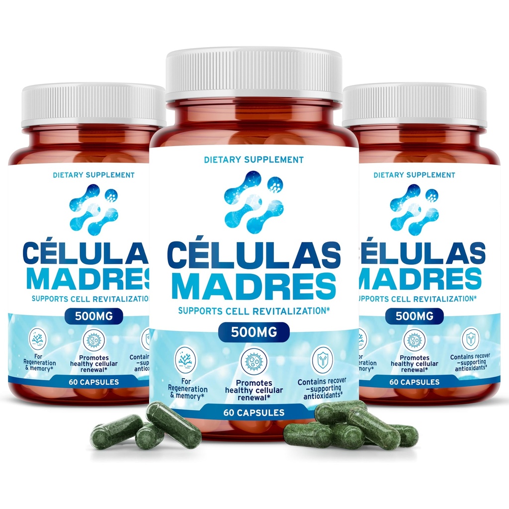 立体细胞补充500mg(180 Cap) 天然抗衰老和长寿支持 Spirulina & Chlorella, Boost 细胞更新, 恢复青春能源, 减少联合疼痛 – Celulas Madre