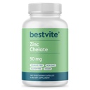 BESTVITE 锌 Chelate 50mg(240个植物卡普尔) - 无 Stearates - 无磷酸ium - Vegan - 非 GMO - Gluten Free