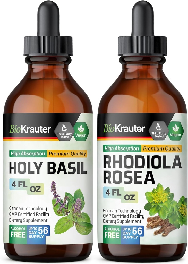 BIO KRAUTER 圣巴西纹章 4 Fl. Oz. & Rhodiola Rosea Tincture 4 Fl. Oz.