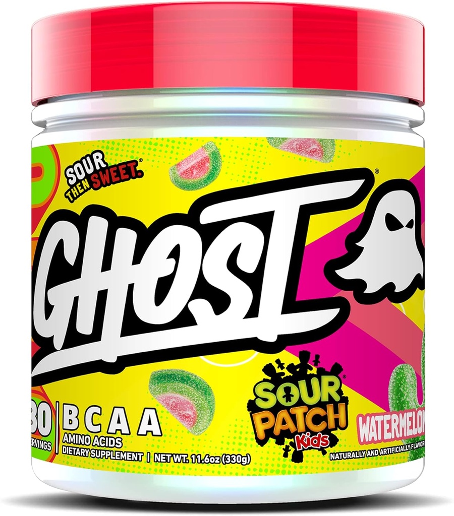 GHOST BCAA 氨基酸粉补充剂,酸补丁 Kids 西瓜 - 30种服务 - 无糖内酯,Post & Prewout 氨基粉和回收饮料,7G BCAA