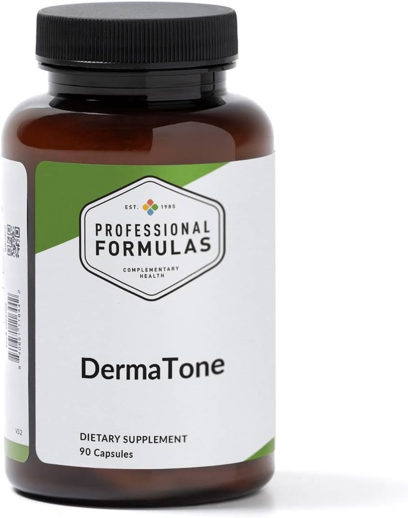 专业公式DermaTone -- -- 支持活体和淋巴健康*,配有Bupleurum、Cleavers、俄勒冈州葡萄、Burdock、Nettle、 & Red-Clover -- -- 蔬菜、Gluten Free、Hypoallergenic、90 Capsules