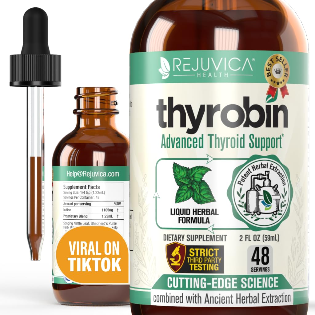Thirrobin - 高级甲状腺支持补充剂 - 液体交付以更好地吸收 - 碘, Sting Nettle, Kelp, Astragalus, Ashwagandha & More!