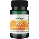Swanson Vitamin K2(Menaquinone-7) - 维生素补充剂支持心血管和骨质健康 - 由日本Natto制造,帮助调节钙 - (30 Softgels,每架100mcg)