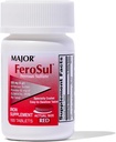 Ferosul少校 - Ferrous Sulfate 325mg 平板电脑,装有65mg 元素铁 - 女性,男性的铁辅件 - 红色 - 100 计数器