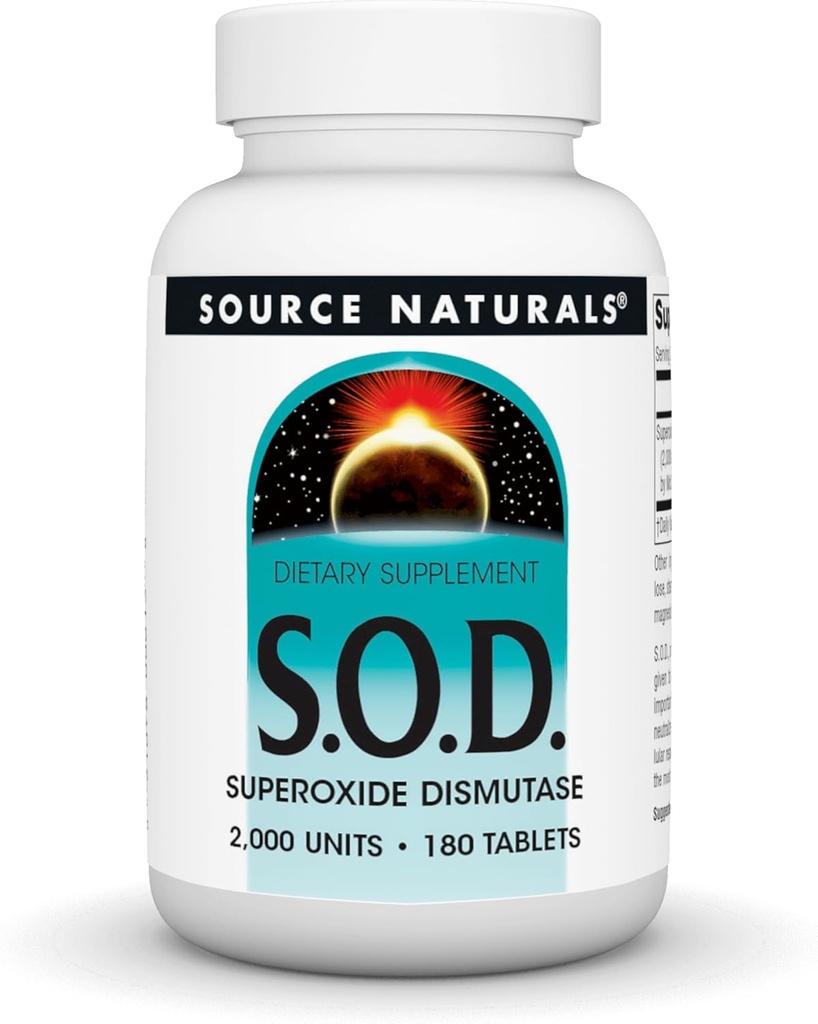 资料来源:Naturals S-O-D,超氧化物Dismutaase - 膳食补充 - 180片