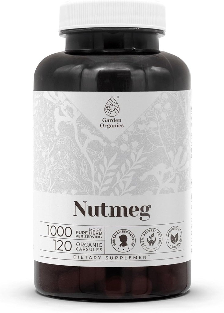 Nutmeg 120 Capsules QQ 高概率草药膳食补充剂 配菜 Capsules 和 Nutmeg (Rou Dou Kou, Myristica Fragrans) 干果(120计)