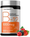 Horbäach B12 维生素 5000 mcg → 120 快速溶解片 → 亚语 甲基Cobalamin → 蔬菜, Non-GMO & Gluten 免费补充品