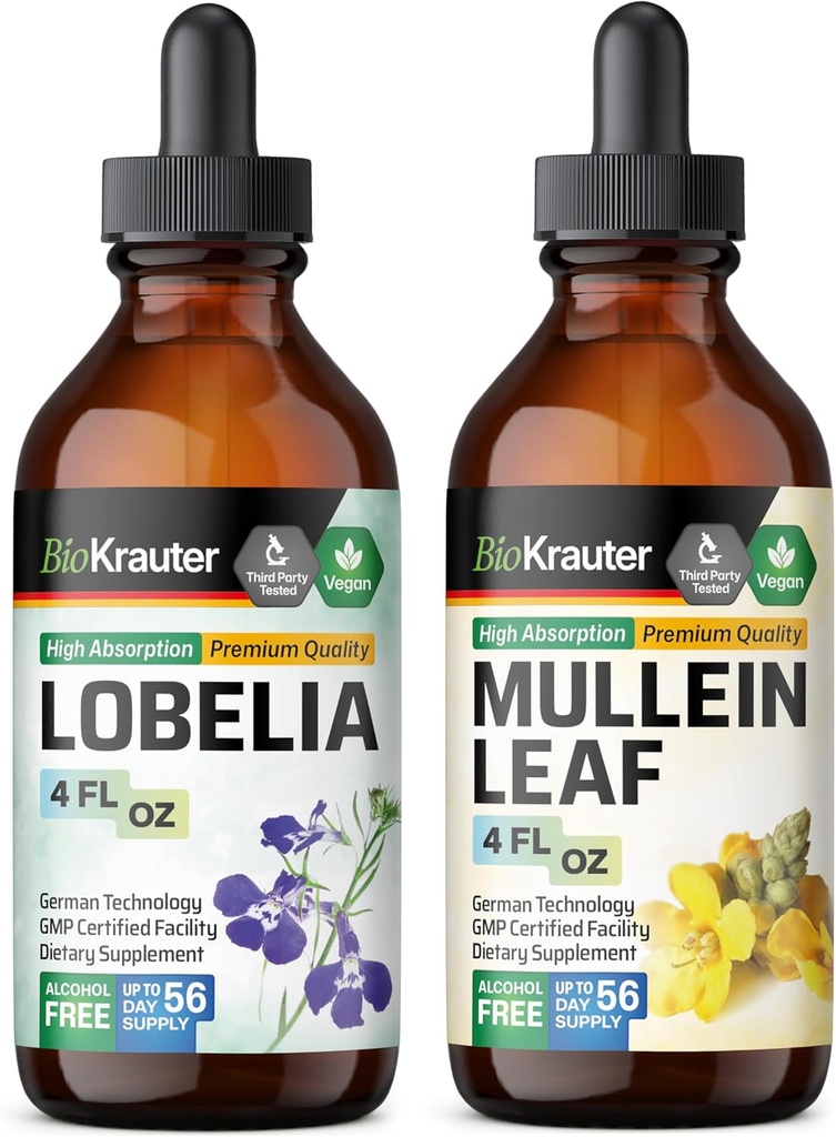 BIO KRAUTER Lobelia Tincture 4 Fl. Oz. & Mullein Tincture 4 Fl. Oz. (原始内容存档于2019-09-29).