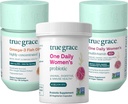 True Grace One Daily Women ' s Multivitamin 40+(30 Vegan平板电脑)、Omega-3 Fish Oil(60 Softgels) & One Daily Women Probiotic(30 Vegetarian Capsules) - 每人供应30天