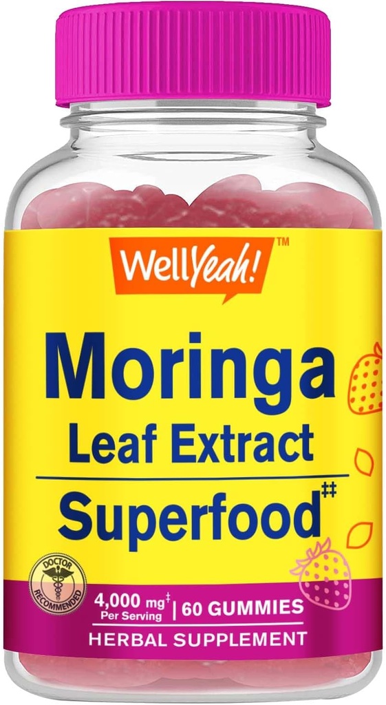 (原始内容存档于2019-09-21) (英语). Wellyeah Moringa Leaves extracting Gummys (4,000 mg) QQ抗氧化剂,和免疫支持 QQ Gluten Free,非GMO QQ草莓 Flavor 60 Counter
