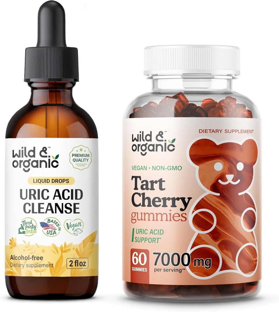 野生和有机铀酸 清洁丁香 2 fl oz & Tart Cherry Gummys
