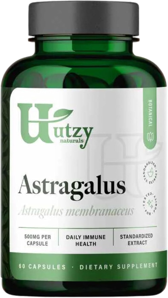 Utzy Naturals Astragalus – 每日免疫健康 – 每卡普尔500毫克 – 60卡普尔
