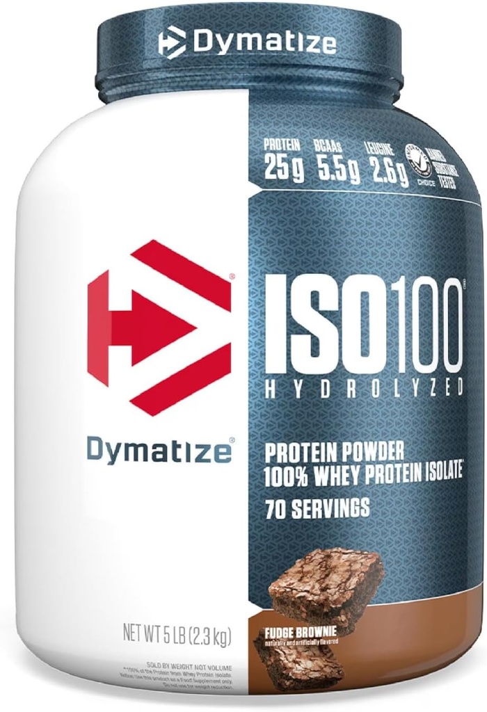 Dymatization ISO 100 水解Whey蛋白粉溶液,软糖布朗,5英镑