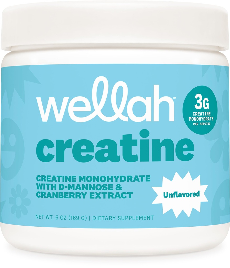 Wellah Creatine for Women (50 services, Unflavored) - 含丹德利翁和Cranberry提取物的克里丁单水合物
