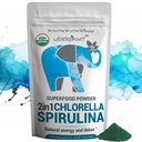 氯草原蛋白(Chlorella Spirulina) 有机体 超级绿地粉和滑冰混合体 富含氯草原,用于免疫支持和能源