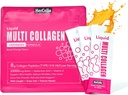 液态Collagen for Women, 10000mcg Biotin, 8000mg 多型Collagen Peptides, Hyaluronic Acid, Vitamin C, Skin, Nail, 毛发补充剂, Orange Flavor, 10 Fl oz. (1 Pack, Orange)