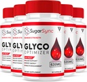 (5 Pack) 糖同步 糖糖合成 Glyco 优化剂 Capsules, 糖同步最大强度 Glycogen 优化剂和血液支持补充剂, SugarSync 635mg 高级整体健康公式 (300 Capsules)