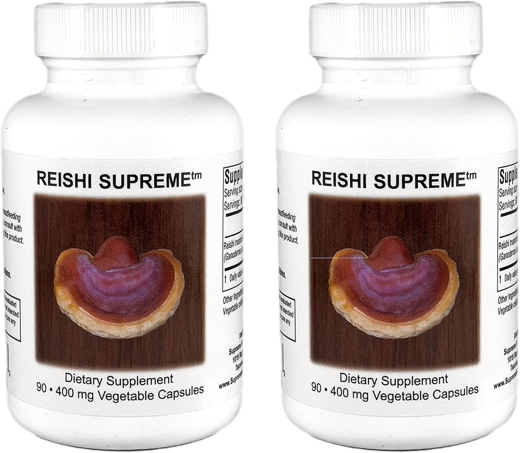 最高营养 Reishi Supreme, 90纯 Reishi 蘑菇蔬菜 Capsules → 2 Pack